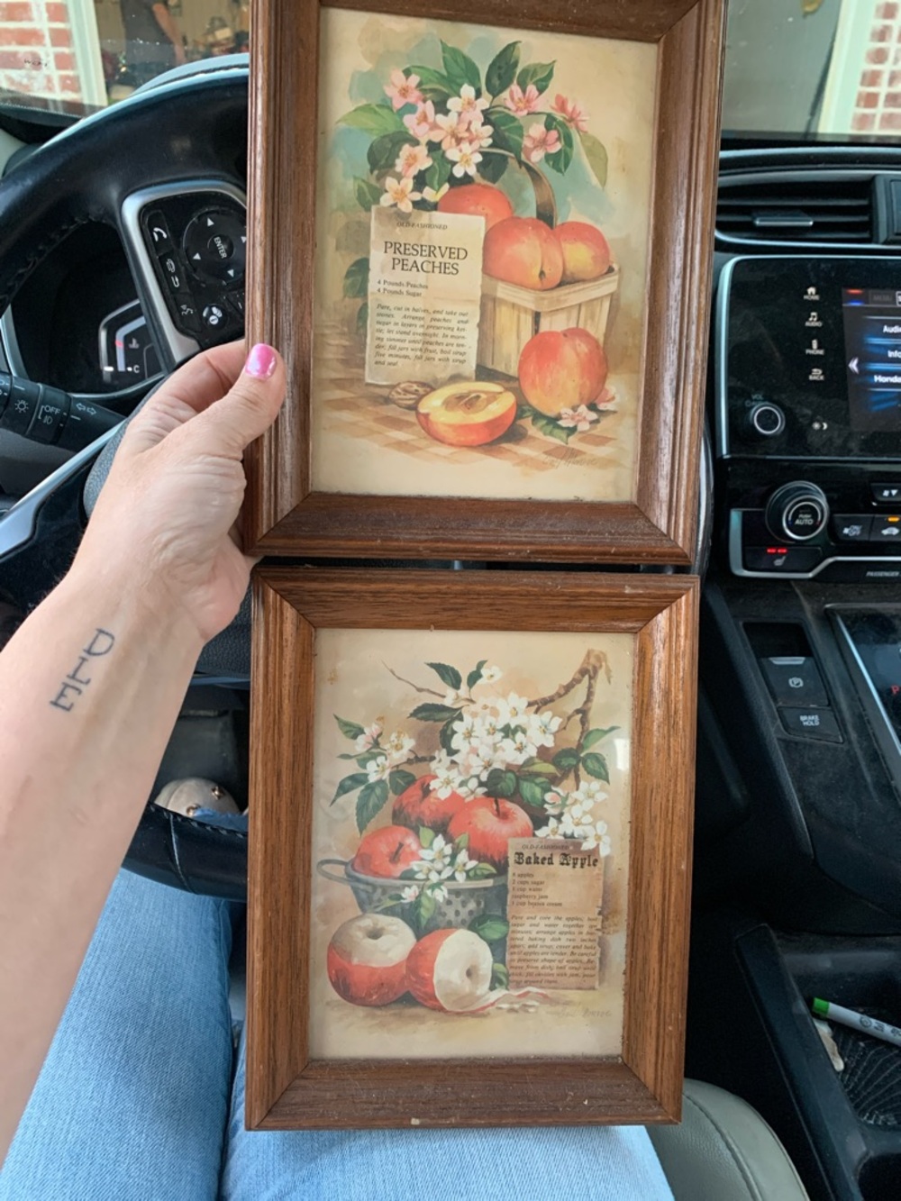 A pair of vintage framed art prints by the artist Gail Monroe